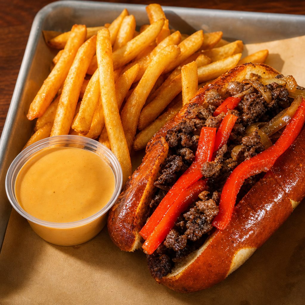 STEAK SANDWICH.