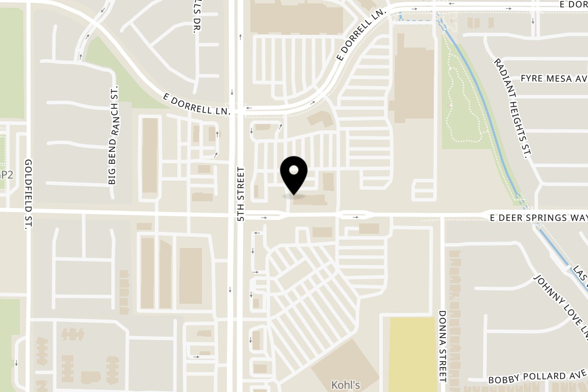 Map showing the location of Servehzah Bottle Shop & Tap Room SerVehZah Deer Springs on 640 E Deer Springs Way #110 in North Las Vegas